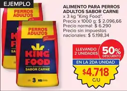 Carrefour King food alimento para perros adultos sabor carne oferta