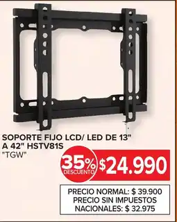 Carrefour Soporte fijo lcd/led de 13" a 42" oferta