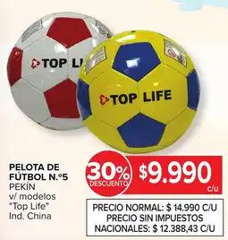 Carrefour Top life pelota de fútbol n.º5 pekín v/ modelos oferta