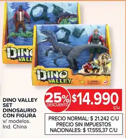 Carrefour Dino valley set dinosaurio con figura v/ modelos oferta
