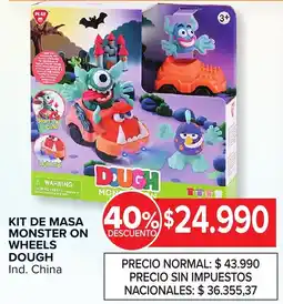 Carrefour Kit de masa monster on wheels dough oferta