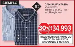 Carrefour Tex camisa fantasía v/ modelos oferta