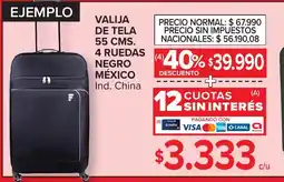 Carrefour Valija de tela 4 ruedas negro méxico oferta