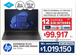 Carrefour Hp notebook 15 ci3 oferta