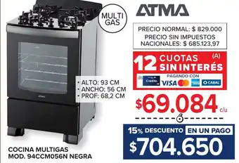 Carrefour Atma cocina multigas oferta
