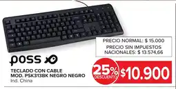Carrefour Poss teclado con cable oferta