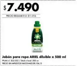 Ariel jabon para ropa diluible