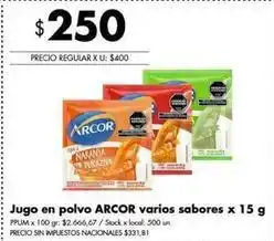 Arcor jugo en polvo