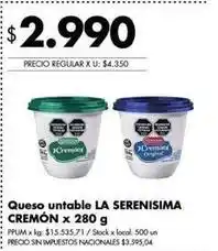 Disco Queso untanble la serenisima cremón oferta