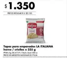 Disco La italiana tapas para empanadas horno / criollas oferta