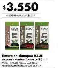 Disco Issue - tintura en shampoo express oferta