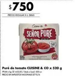 Disco Cuisine & Co puré de tomate oferta