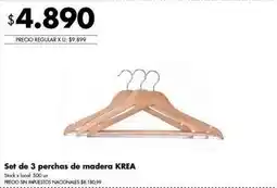 Disco Krea set de 3 perchas de madera oferta