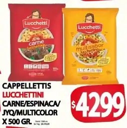 Supermercados Mariano Max Lucchetti cappellettis lucchettini carne/espinaca/jyq/multicolor oferta
