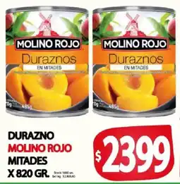 Supermercados Mariano Max Molino rojo duraznos en mitades oferta