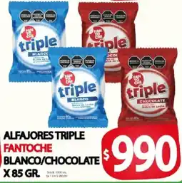 Supermercados Mariano Max Fantoche alfajores triple blanco/chocolate oferta