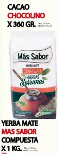 Supermercados Mariano Max Mas sabor yerba mate compuesta hierbas serranas oferta