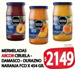 Supermercados Mariano Max Arcor mermeladas ciruela damasco durazno naranja fco oferta