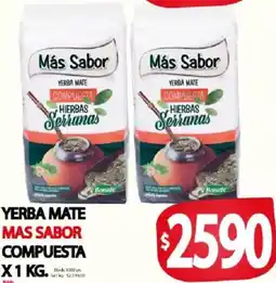 Supermercados Mariano Max Más sabor yerba mate compuesta oferta
