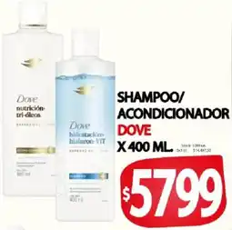 Supermercados Mariano Max Dove shampoo/ acondicionador oferta