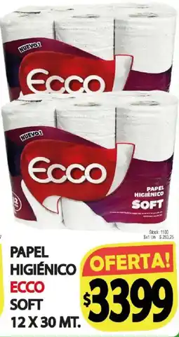 Supermercados Mariano Max Ecco papel higiénico soft oferta