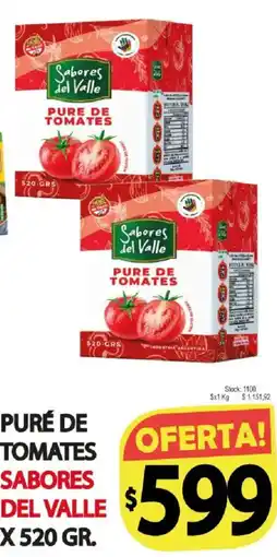 Supermercados Mariano Max Sabores del Valle puré de tomates oferta