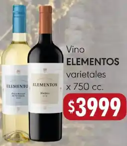 Supermercados Mariano Max Elementos vino varietales oferta