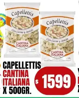 Supermercados Mariano Max Cantina italiana capellettis con carne y jamon oferta