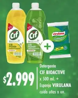 Supermercados Caracol Cif bioactive + virulana esponja cuida uñas oferta