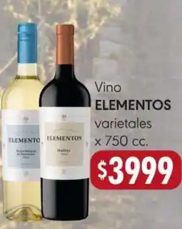 Supermercados Caracol Elementos vino varietales oferta