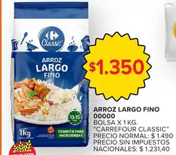 Carrefour Carrefour classic arroz largo fino 00000 oferta