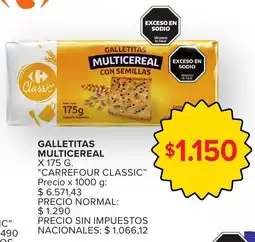 Carrefour Carrefour classic galletitas multicereal oferta