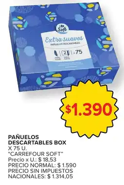 Carrefour Carrefour soft pañuelos descartables box oferta
