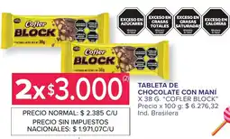 Carrefour Cofler block tableta de chocolate con maní oferta