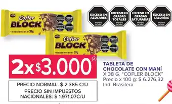 Cofler block tableta de chocolate con maní