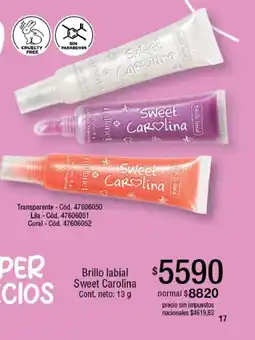 Millanel Cosmética Sweet carolina brillo labial oferta