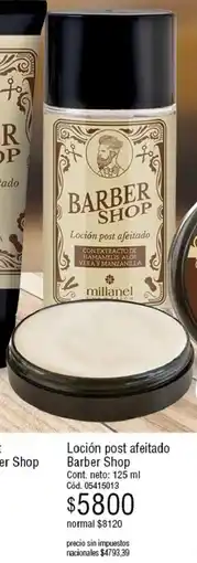 Millanel Cosmética Barber shop loción post afeitado oferta