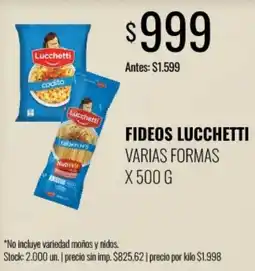 Super MAMI Lucchetti fideos varias formas oferta