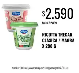 Super MAMI Tregar ricotta clásica / magra oferta