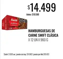 Super MAMI Swift hamburguesas de carne clásica oferta