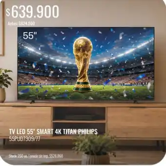Super MAMI Philips tv led 55" smart 4k titan oferta