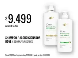 Supermercados Tadicor Dove shampoo / acondicionador oferta