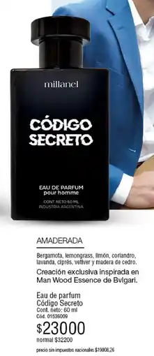 Millanel Cosmética Millanel código secreto eau de parfum oferta