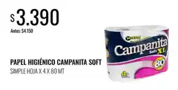 Supermercados Tadicor Campanita papel higiénico soft oferta