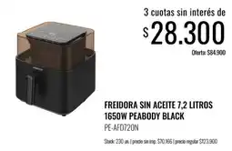 Supermercados Tadicor Peabody freidora sin aceite 7,2 litros oferta