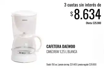 Supermercados Tadicor Daewoo cafetera oferta