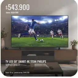 Supermercados Tadicor Philips tv led 50" smart 4k titan oferta