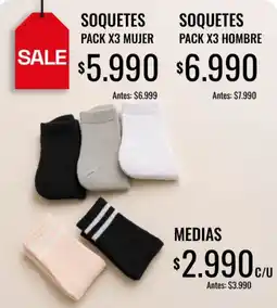 Supermercados Tadicor Soquetes pack x3 mujer oferta