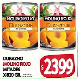Supermercados Becerra Molino rojo duraznos mitades oferta