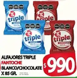Supermercados Becerra Fantoche alfajores triple blanco/chocolate oferta